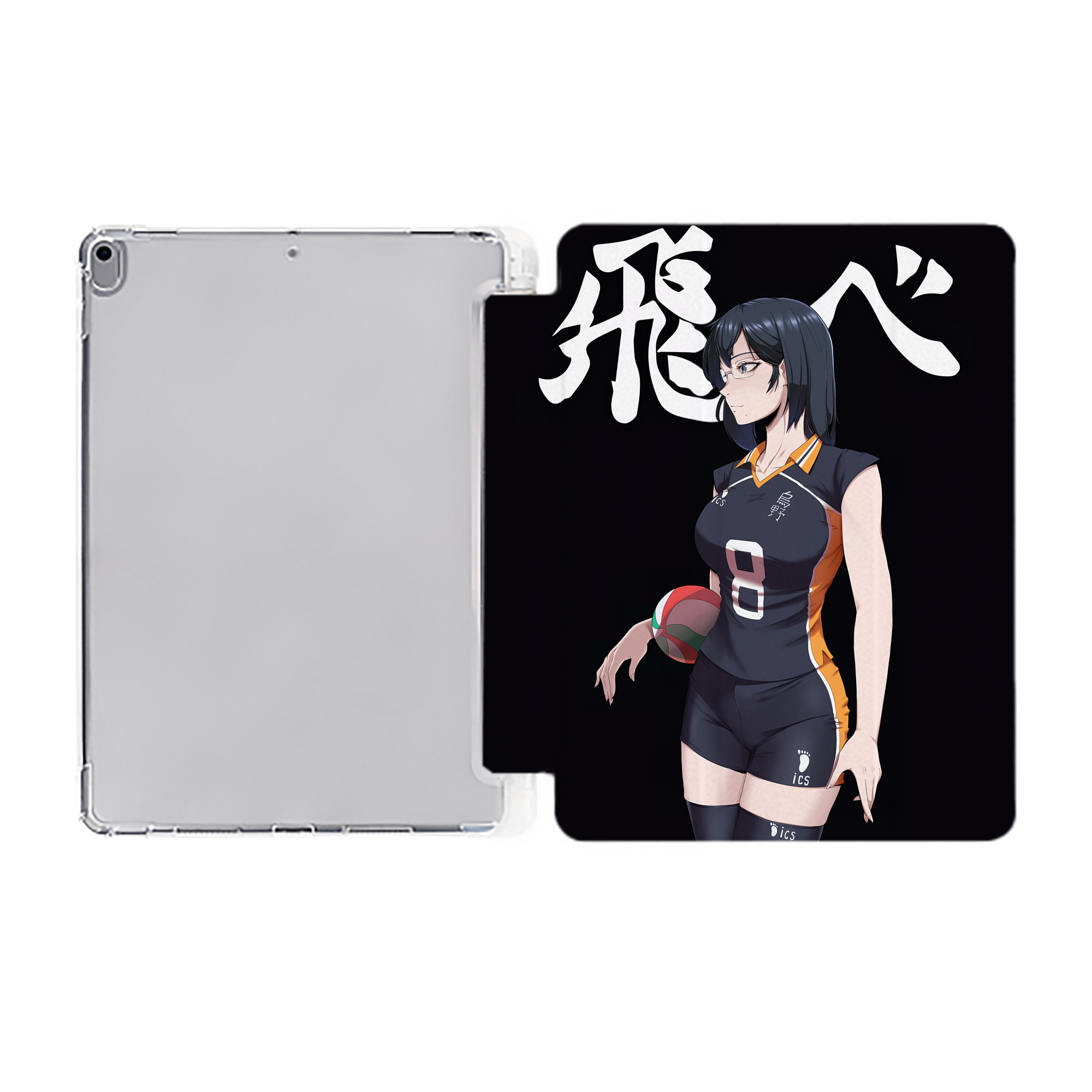 （画像用） ハイキュー!! Haikyu!! IPad ケース ペン収納付き 三つ折りスタンド PUレザー×シリコン 対応機種9.5/10.5/10.9インチ